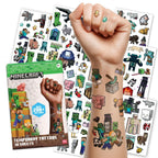 Minecraft Temporary Tattoos for Kids (200 pack). Made in the USA w Certified Safe Ink. Birthday Party Supplies and Party Favors Kit. Bulk Temporary Tattoos Stickers Set for Girls and Boys.