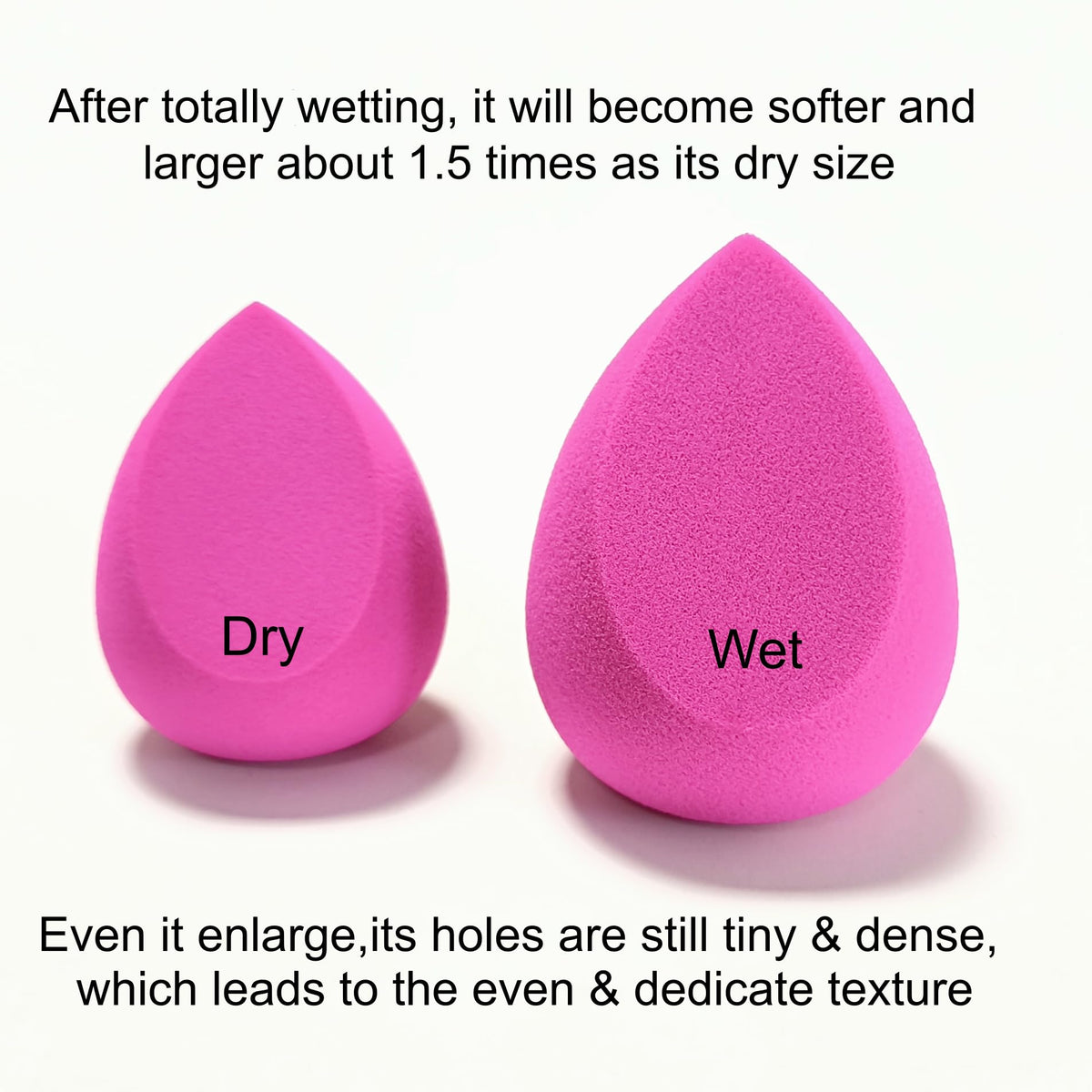 RockFancy Makeup Sponge with Low Absorption and Flawless Finish, Latex Free PU with Wet Dry Use for Foundation, Concealer and Contour, Ideal for Liquid, Cream and Powder for a Smooth Complexion