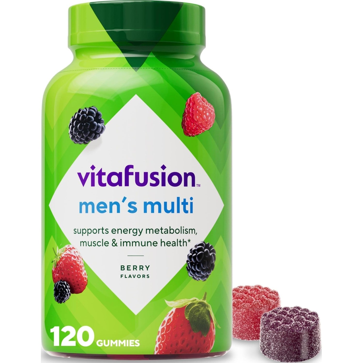 Vitafusion Men's Multivitamin Gummies | 120 Gummy Vitamins for Adults | Berry Flavor | Gluten-Free Supplement