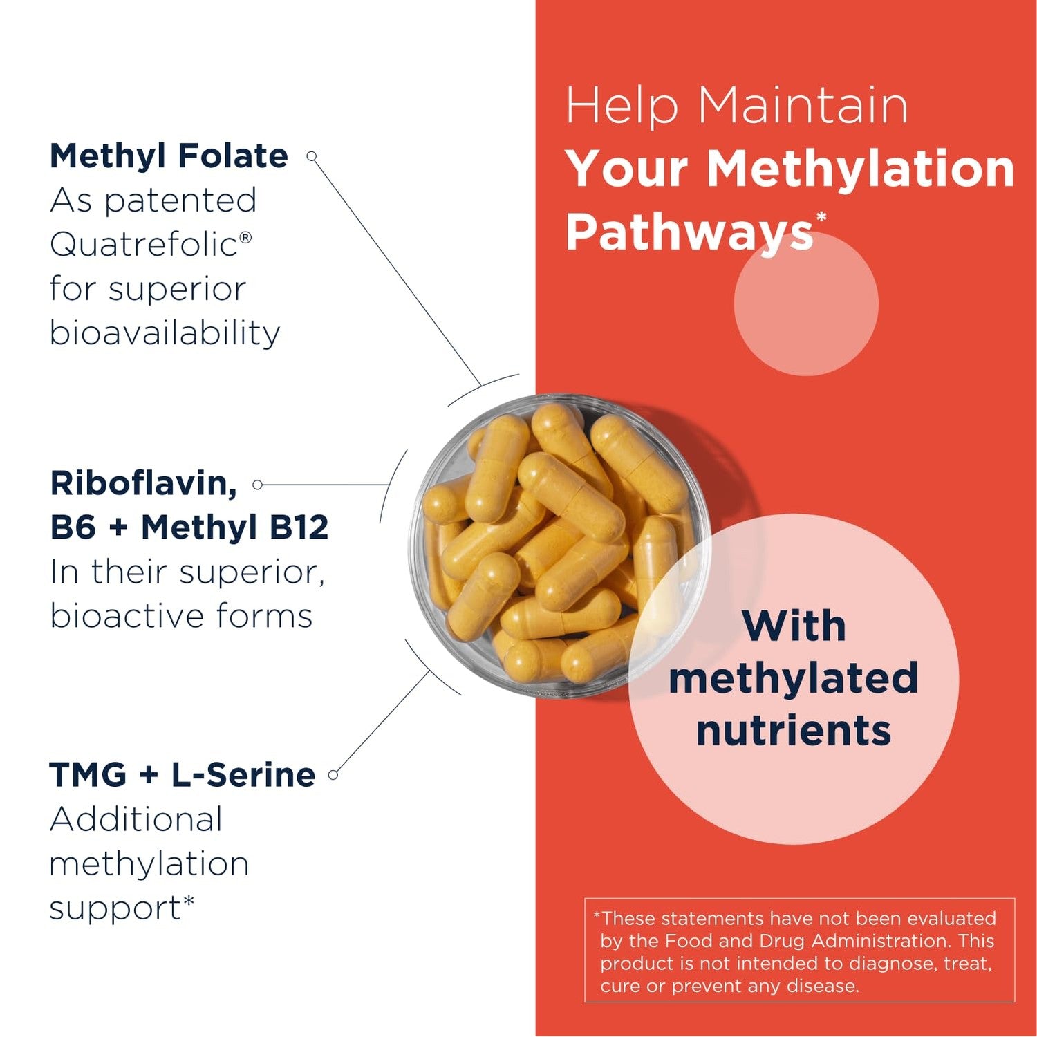 Designs for Health Homocysteine Supreme - Methylated B Vitamins with Riboflavin, B6, B12, Folate, L-Serine & TMG for Brain Support & Heart Health - Methylated Multivitamin (60 Capsules)