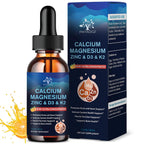 (2 Pack) 10 in 1 Magnesium Calcium Zinc Supplement with Vitamin C D3 K2, Glycinate Mag Vegan Liquid Drops Plus L-Theanine Boron Sea Moss Extract, Immune Support, Bone, Sleep & Leg Cramps, 1 Fl Oz