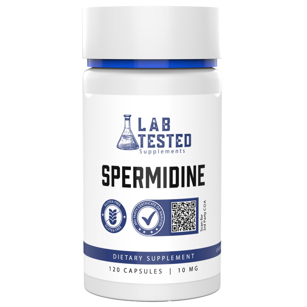 Spermidine 3HCL Supplement - 120 10mg Capsules - 3rd Party COA's provided with Every lot# - Spermidine Trihydrochloride