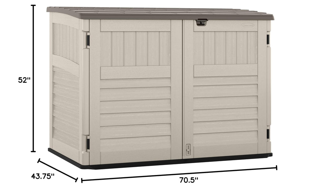 Suncast 5.9' x 3.7' Horizontal Stow-Away Storage Shed, Resin, Hinged Lid