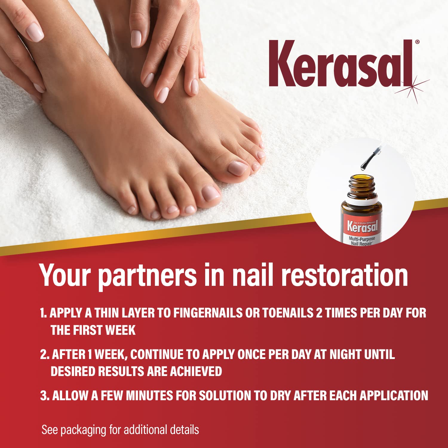 Buy now Kerasal Multi-Purpose Nail Repair, Nail Solution for Discolored and Damaged Nails, 0.43 fl oz at indiglob india