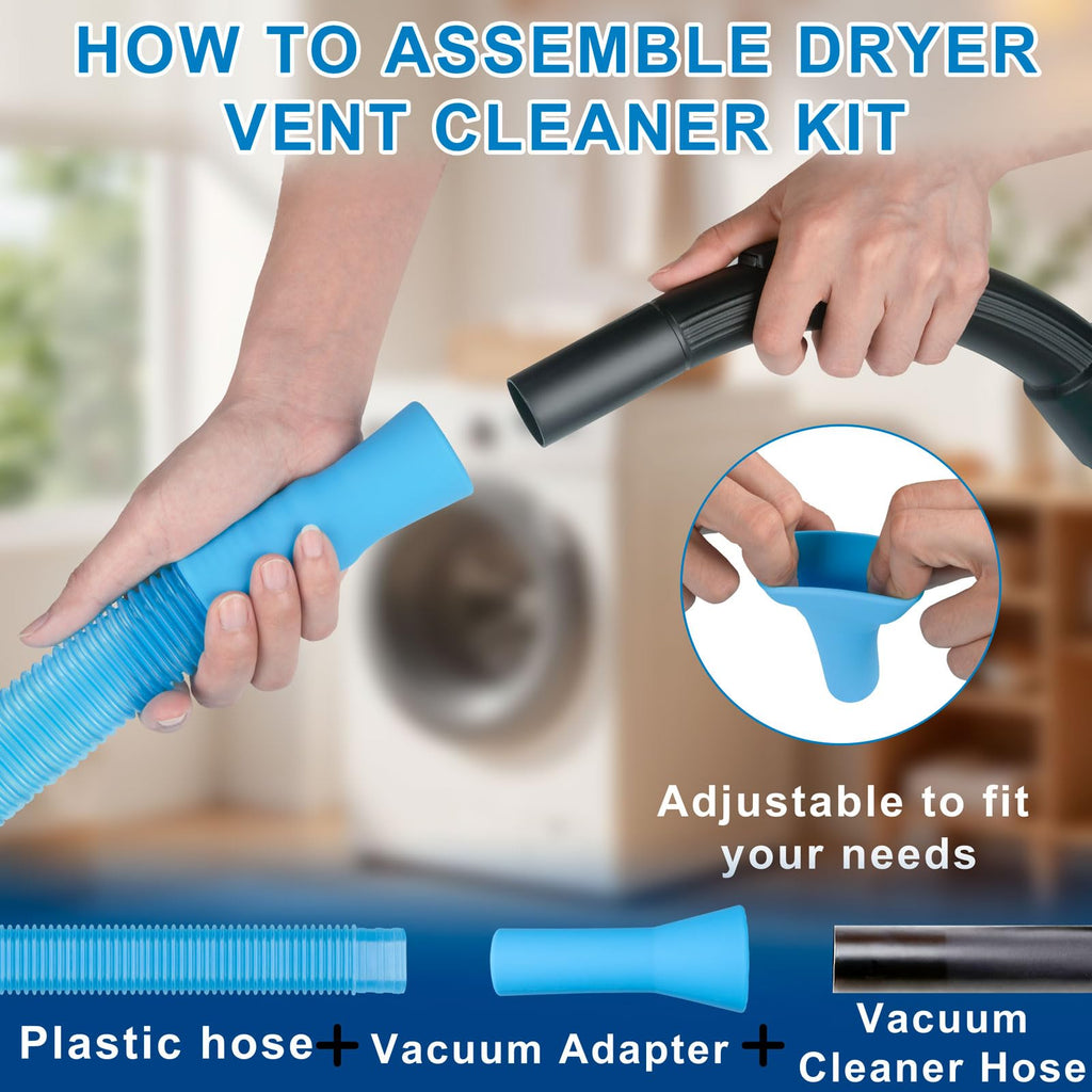 4 Pieces Dryer Vent Cleaner Kit | Vacuum Hose Lint Trap Clean Tool