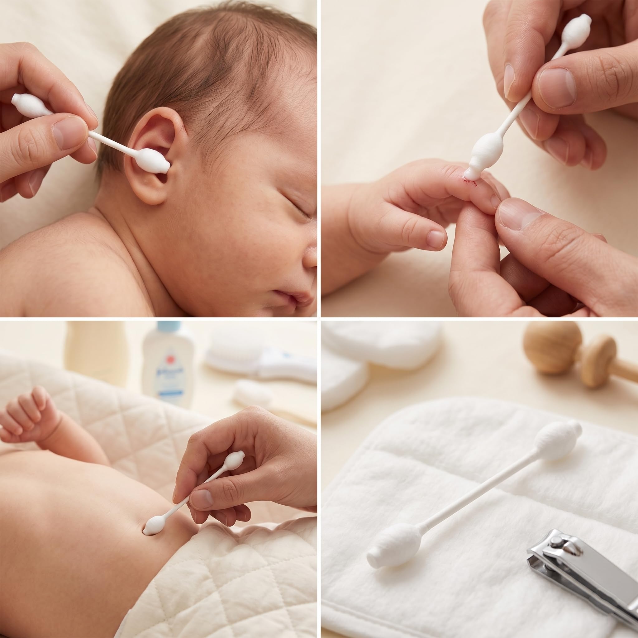 400pcs CGR Baby Safety Cotton Swabs with Large Tips for Newborn Babies Kids | Safety Large Tips, 100% Pure Cotton, Eco-Friendly Paper Sticks, for Infant Ears, Nose & Navel, 5x80pcs total 400pcs