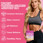 Feminine Vaginal Probiotics Gummies, Supports pH Balance & Digestive Health, Slippery Elm for Women, Suagr-Free, Veagn, Pineapple Flavor, 60 Count