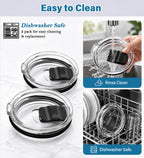 3 Inch Tumbler Lid Replacement Compatible with Swig 12oz / 14oz Wine Tumbler & Other Tumbler with Approx. 3 Inch / 75-76 mm Cup Opening - Spill Proof Clear Lid for Stemless Wine Cup