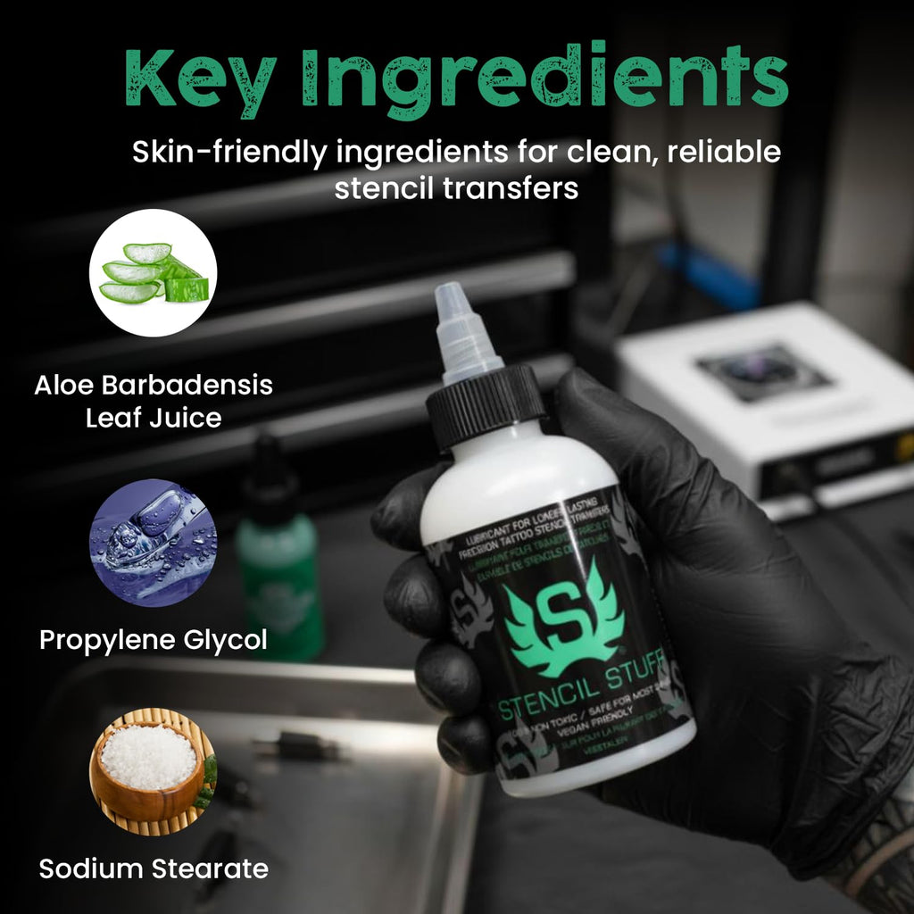 Stencil Stuff Tattoo Stencil Transfer Gel – 4oz Tattoo Stencil Transfer Solution – Vegan-Friendly Stencil Gel – Fast-Drying and Long-Lasting – Clean and Easy Application