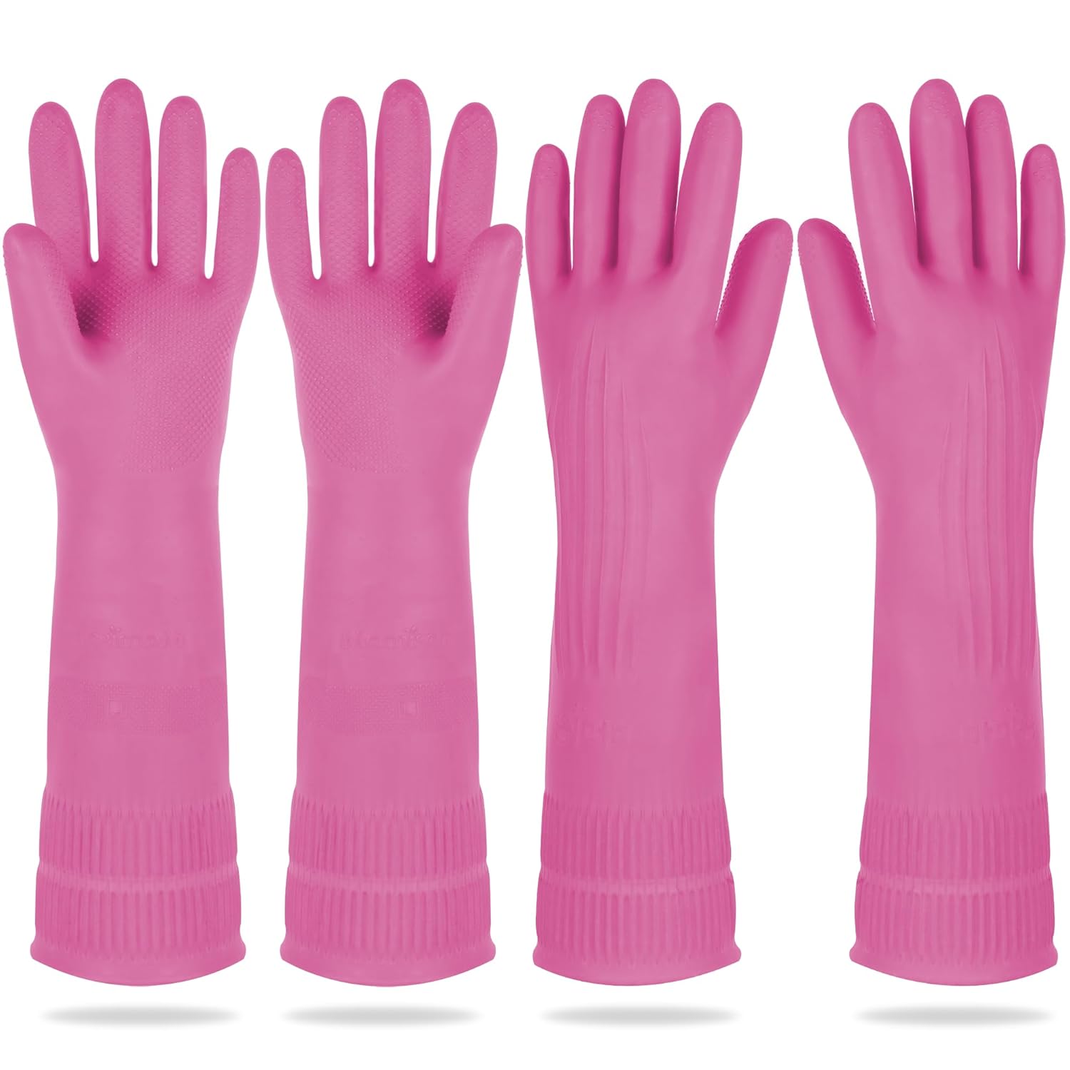 Buy now Mamison 2 Pairs Reusable Waterproof Household Dishwashing Cleaning Rubber Gloves, Non-Slip Kitchen Glove (Pink, Medium (Pack of 2)) Large (Pack of 2) Pink at indiglob india