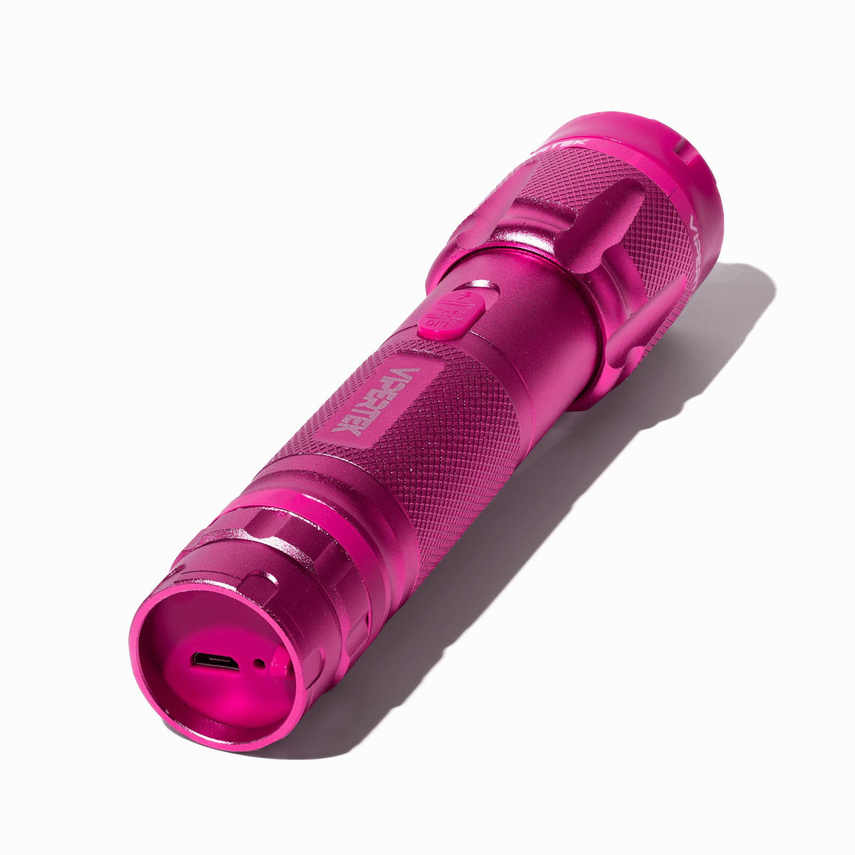 VIPERTEK VTS-T03 Aluminum Stun Gun for Self Defense Rechargeable with LED Flashlight, Pink