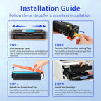 206A Toner Cartridges 4 Pack for HP 206A 206X MFP M283fdw M283cdw M255dw