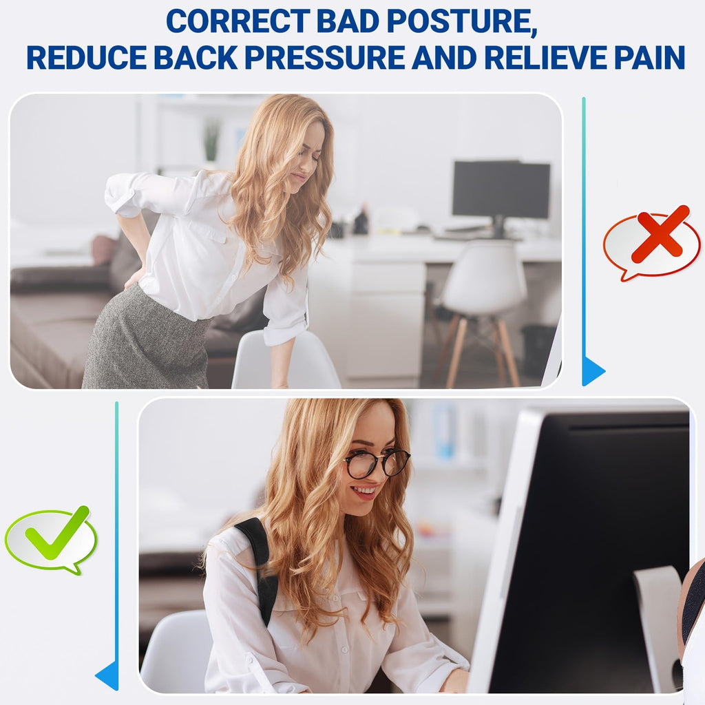 Posture Corrector for Women & Men, Adjustable Upper Back Brace Straightener