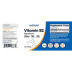 Nutricost Vitamin B2 (Riboflavin) 100mg, 120 Capsules, Gluten Free | GMO-Free
