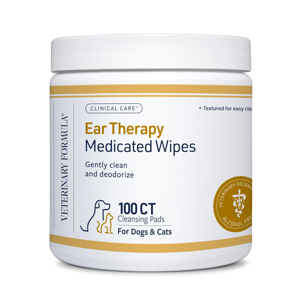 Veterinary Formula Clinical Care Ear Therapy Wipes for Dogs & Cats, 100 Ct
