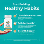 MARYRUTH'S NAC Supplement N-Acetyl Cysteine Capsules, Glutathione Precursor | Glutathione Precursor, Amino Acid, Cellular Health, Vegan, Non-GMO