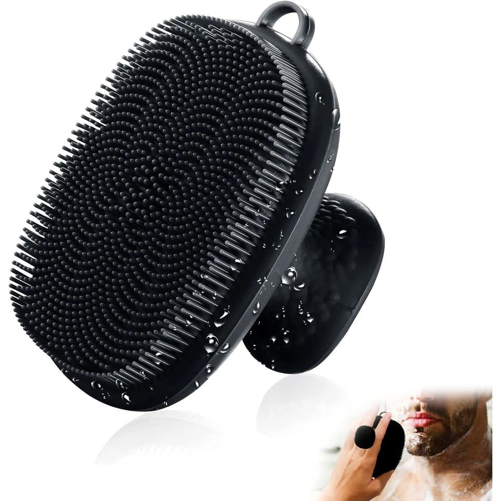 Buy now VWMYQ Face Scrubber, Silicone Face Scrubber for Men Facial Cleansing Brush Silicone Face Wash Brush Manual Waterproof Cleansing Skin Care Face Brushes for Exfoliating- Black Black at indiglob india