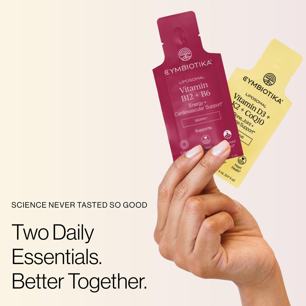 CYMBIOTIKA Liposomal B12 + B6 and D3 + K2 + CoQ10 Bundle