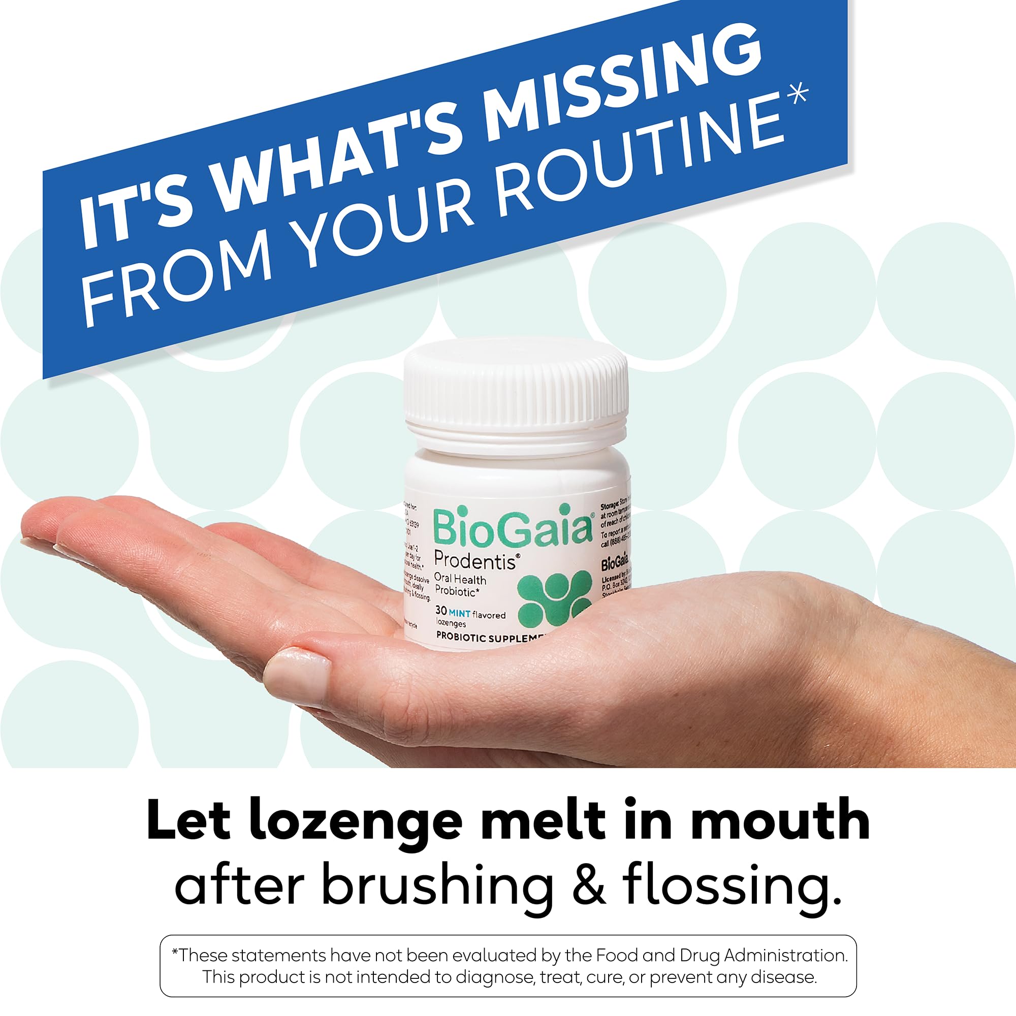 BioGaia Prodentis Oral Probiotics for Teeth & Gums and Bad Breath | Dental Hygienist-Recommended | Promotes Healthy Gums & Improves Oral Health | Fights Bad Breath | Dental Probiotic 30ct