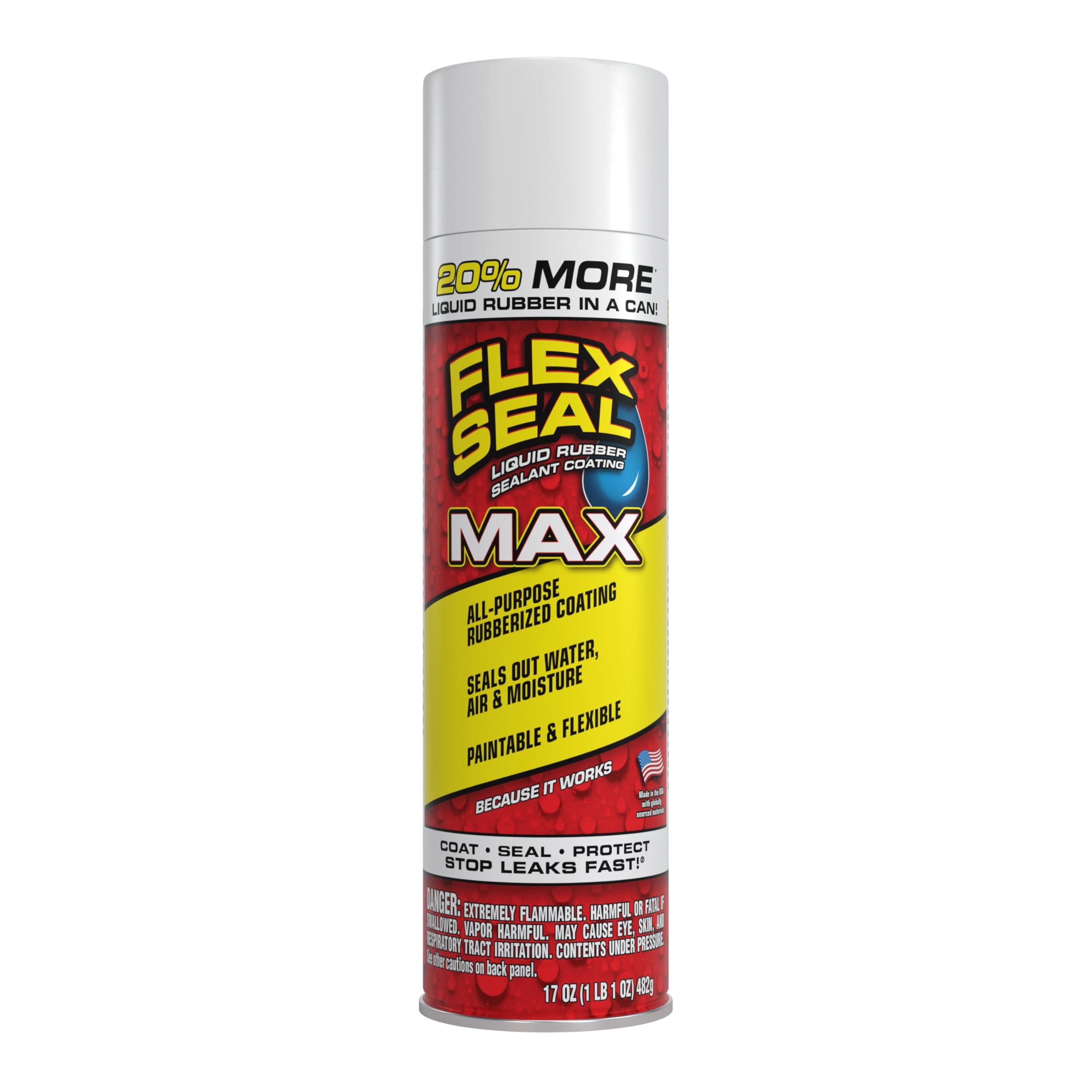 Buy now Flex Seal, 14 oz, Clear, Stop Leaks Instantly, Transparent Waterproof Rubber Spray On Sealant Coating, Perfect for Gutters, Wood, RV, Campers, Roof Repair, Skylights, Windows, and More White 17 oz (Pack of 1) at indiglob india