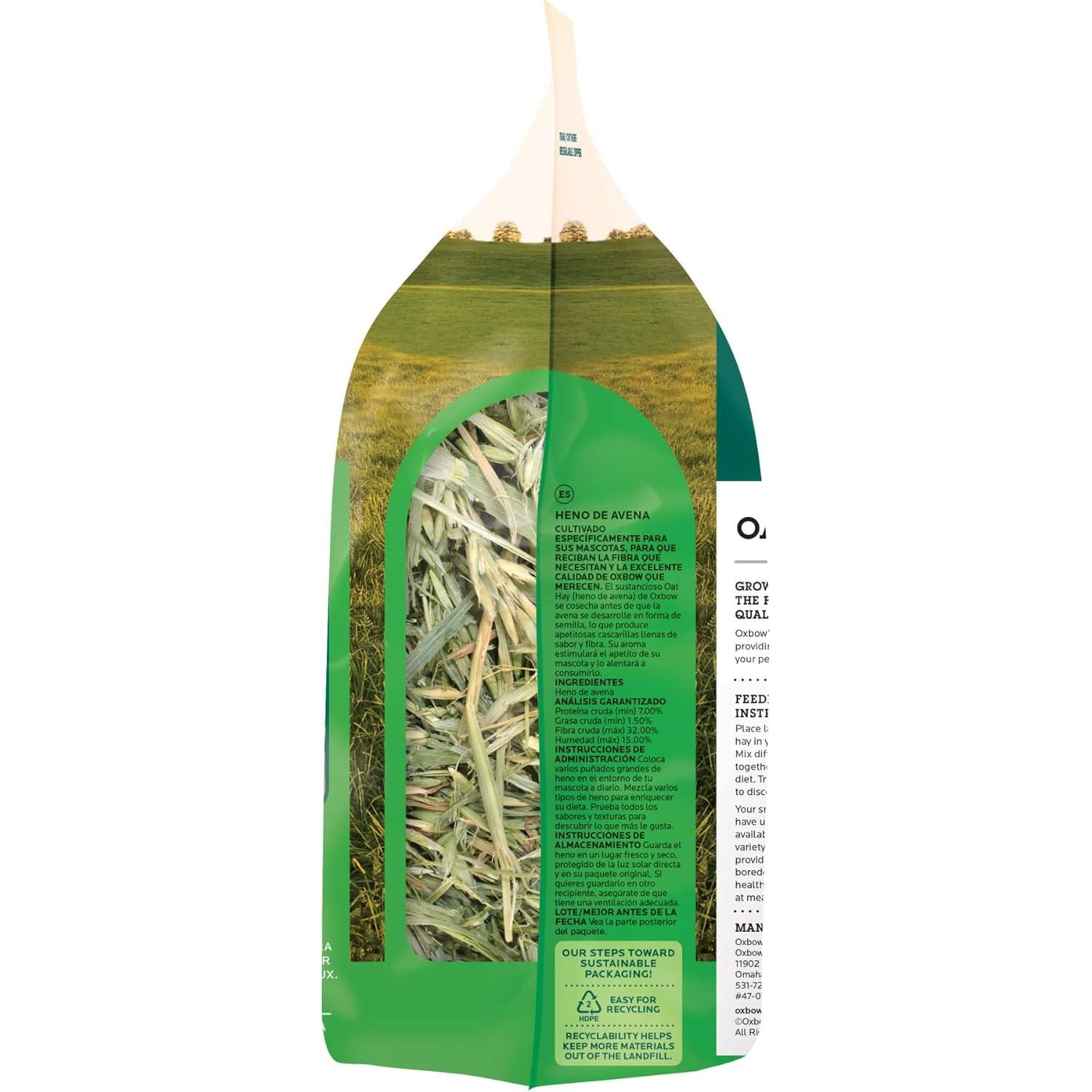 Buy now Oxbow Oat Hay, Rabbit & Guinea Pig Hay, High Fiber for Digestive Health, Grown in the USA, Veterinarian Recommended Small Pet Supplies, for Rabbits, Guinea Pigs, & Chinchillas, 15 oz. at indiglob india