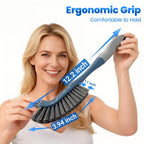3 Pack Hard Bristle Scrub Brush Set, Cleaning Brush Designed for Cleaning Shower, Bathroom Faucets, Tile Grout, Sink Edges, Around Toilets, and Hard to Reach Corners and Crevices