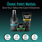 Tattoo Goo Tattoo Aftercare Kit, 3 Piece Set, Includes Antimicrobial Soap, Tattoo Balm & Healing Lotion, Main Vibrant Color & Glow, Complete Kit for Fresh Ink, Ongoing Ink Maintenance & Piercing Care