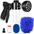 Garden Hose Nozzle, High Pressure Hose Spray Nozzle 8 Way Spray Pattern One-Touch Sprayer for Watering Plants, Lawn, Patio, Car Wash, Cleaning，Showering Pet