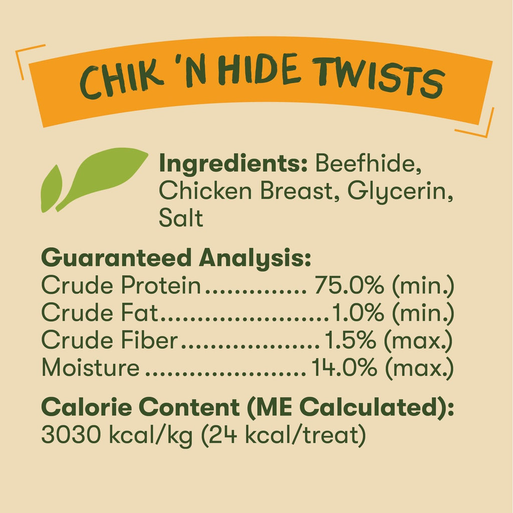 Pet 'n Shape Chik 'n Hide Twists, Chicken Wrapped Rawhide Dog Treats, 16 oz