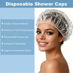Disposable Shower Caps, 120pcs 20.5Inch Clear Thick Waterproof Plastic Hair Caps, Extra Large Elastic Bath Caps for Women Men, Hair Treatment, Home Spa Hotel Salon Travel Essentials Accessories