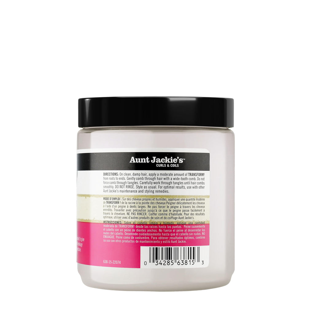 Aunt Jackie's Curls and Coils Transform Hydrating Leave-In Creme Conditioner for All Hair Types and Textures, 15 oz
