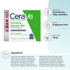 CeraVe Hydrating Cleanser Bar, Soap-Free Face & Body Cleanser, 2-Pack | Soap-Free Body Wash and Facial Cleanser with Ceramides Thoroughly Cleanses without Stripping Skin Of Natural Moisture