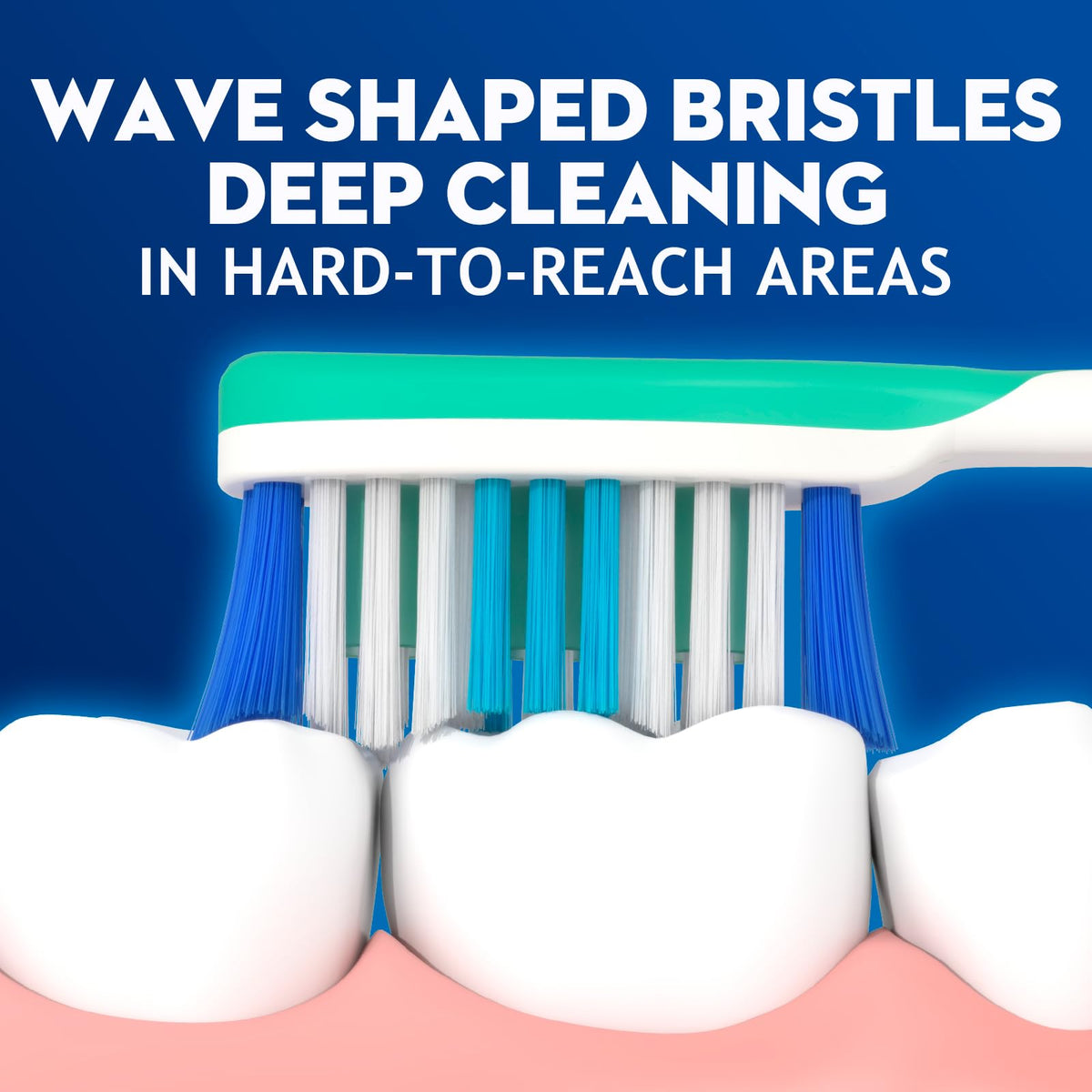 Adult Hard bristled Manual Toothbrush with Excellent Cleaning Effect, Equipped with Tongue Coating Brush and Wavy bristles for More Effective Cleaning of Teeth（6pack）