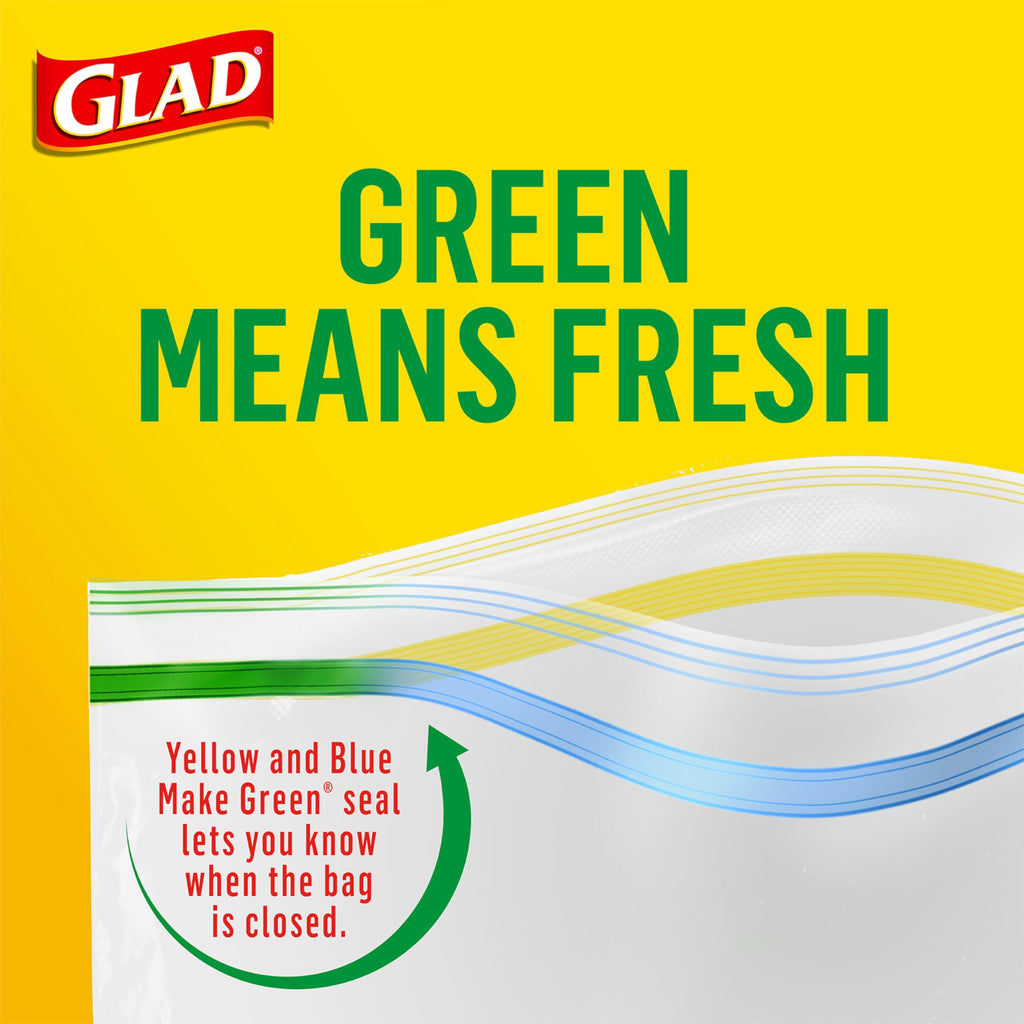 Glad Zipper Food Storage Zipper Bags - Gallon - 20 Count