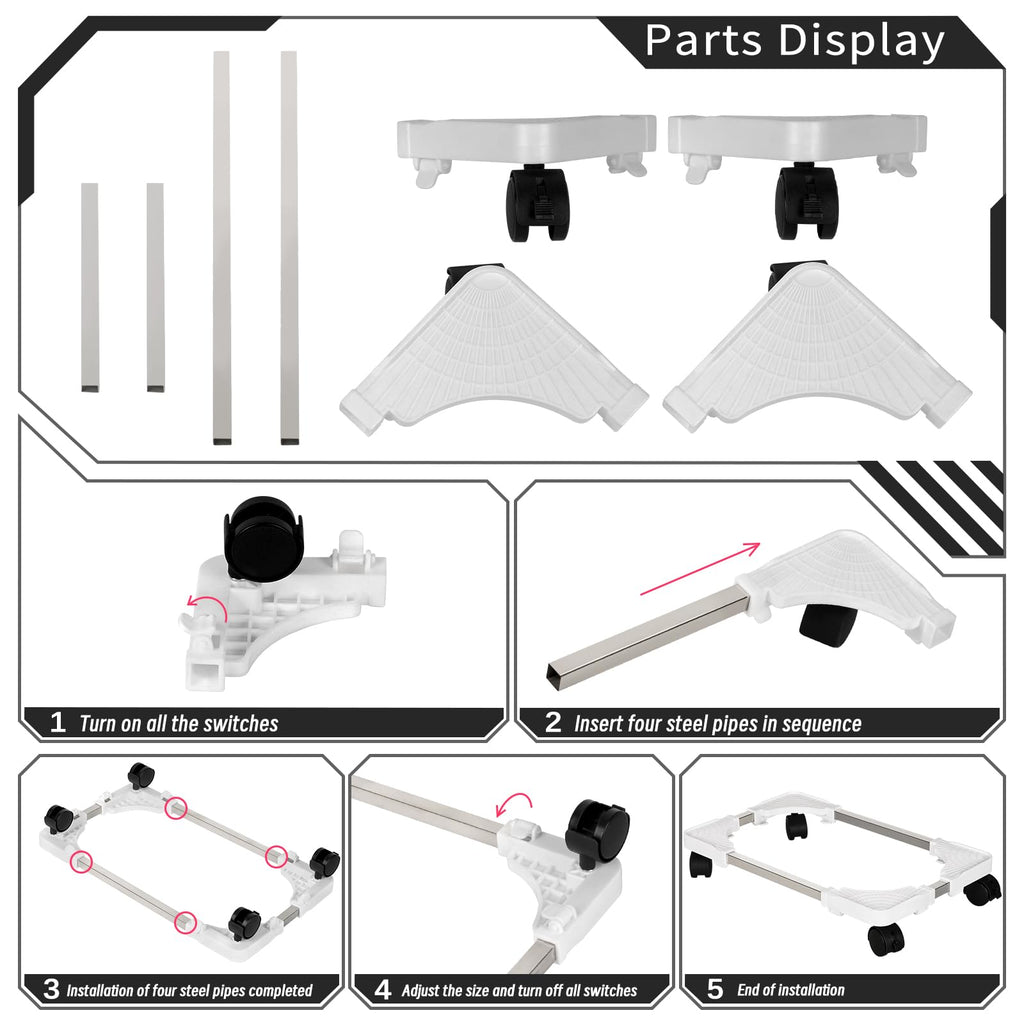 Buy now Liitrton Mobile CPU Stand Adjustable Computer Tower Stand with 4 Caster Wheels Fits Most PC (White) at indiglob india