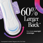 Kotex Overnight Maxi Pads with Wings, 26 Count (Packaging May Vary)