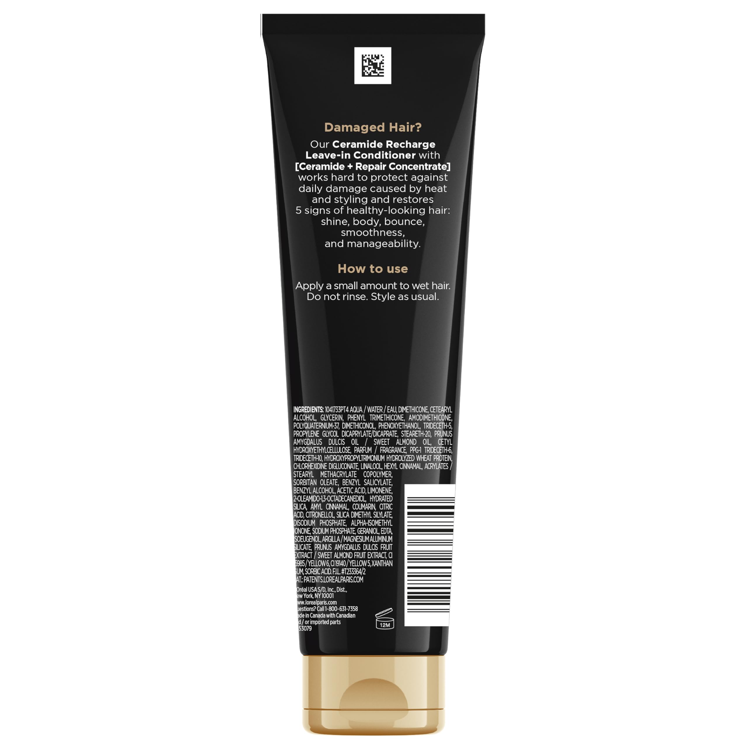 L'Oreal Paris Elvive Total Repair 5 Protein Recharge Leave In Conditioner Treatment and Heat Protectant, 5.1 Ounce