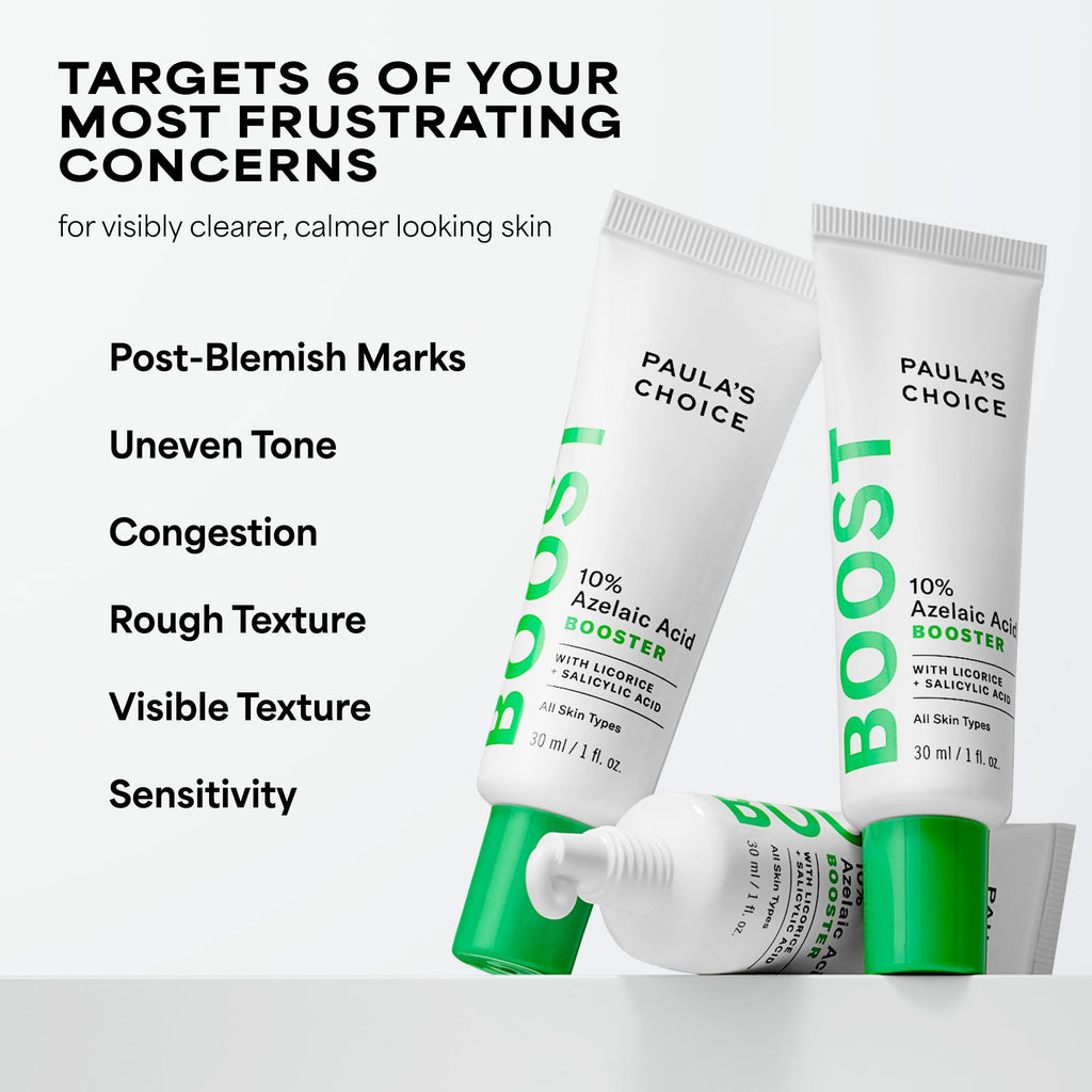 Paula's Choice BOOST 10% Azelaic Acid Booster Cream Gel Serum | Oil-Free Serum Fades Discoloration & Post-Blemish Marks with Licorice Extract & Salicylic Acid, Fragrance-Free