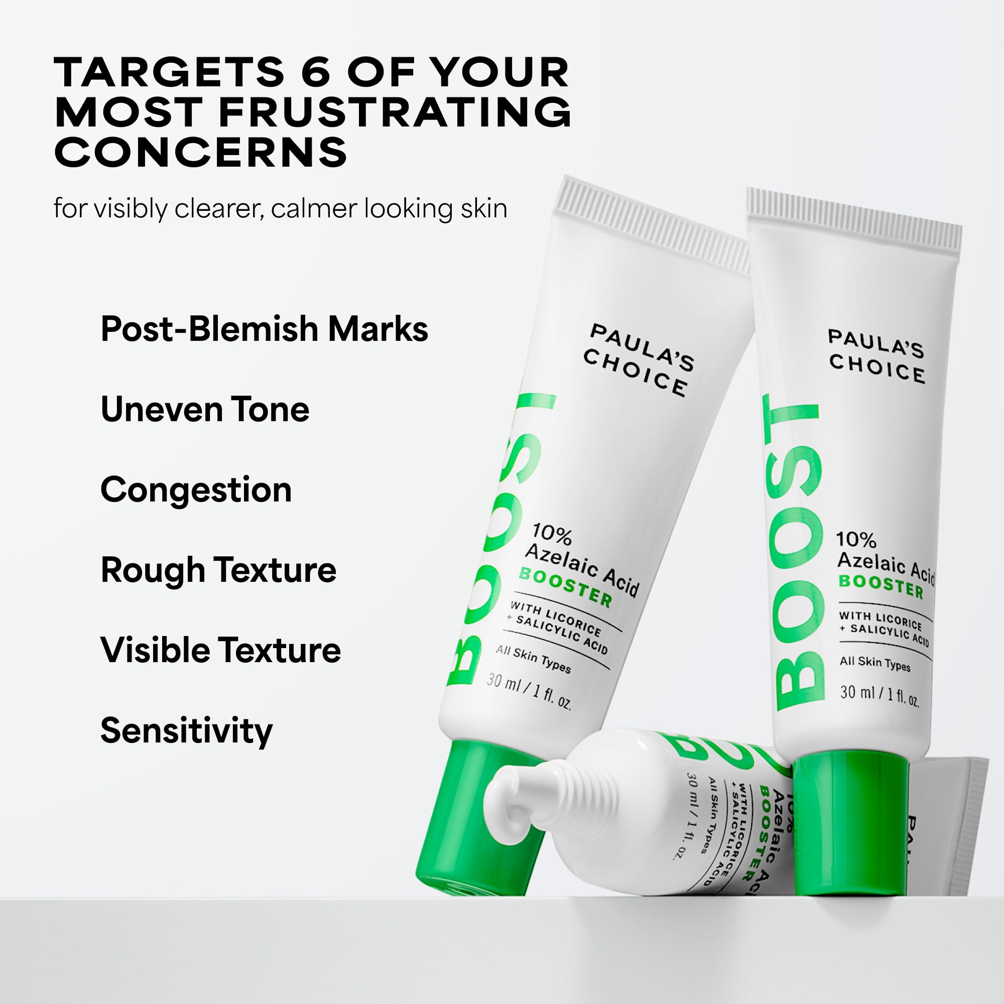 Paula's Choice BOOST 10% Azelaic Acid Booster Cream Gel Serum | Oil-Free Serum Fades Discoloration & Post-Blemish Marks with Licorice Extract & Salicylic Acid, Fragrance-Free