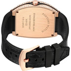 Buy now PINTIME Luxury Men's Crystal Watch Rosegold Tonneau Fashion Bling Iced Out Diamond Watch for Men Hip Hop Rapper, Black Dial at indiglob india