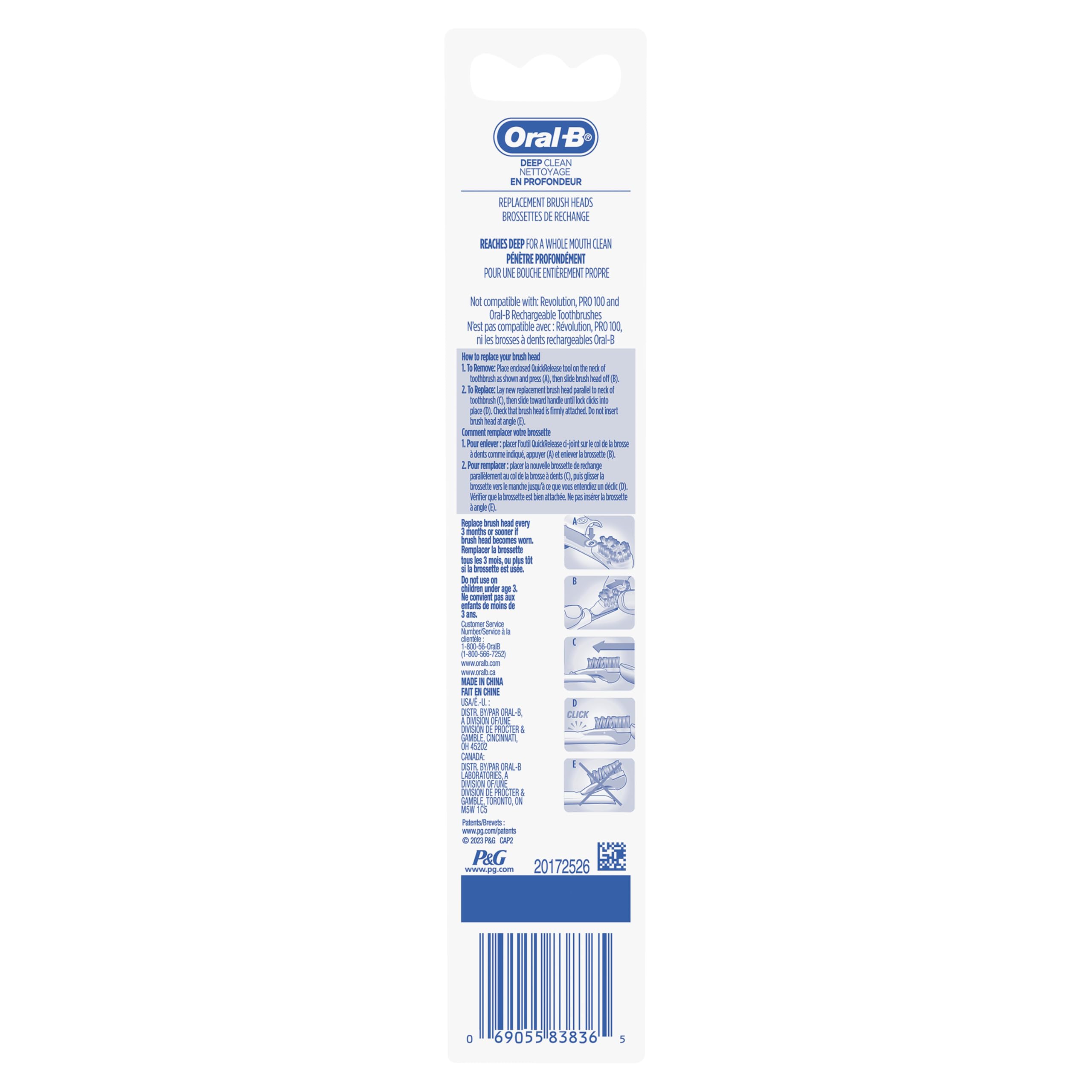 Buy now Oral-B Deep Clean Battery Powered Toothbrush Replacement Brush Heads Refill, Soft, 2 Count at indiglob india