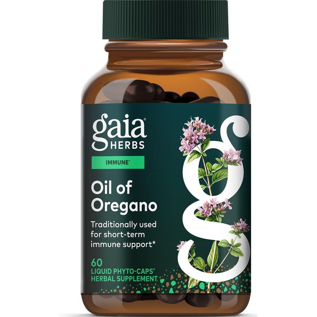 Gaia Herbs Oil of Oregano Capsules - 230 mg Oregano Leaf - Immune & Antioxidant Support Supplement with Oregano Oil, Carvacrol & Thymol* - 180 Vegan Liquid Phyto-Caps (180 Servings)