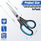 8.5" Heavy Duty Scissors All Purpose for Office Home School Sewing Crafts