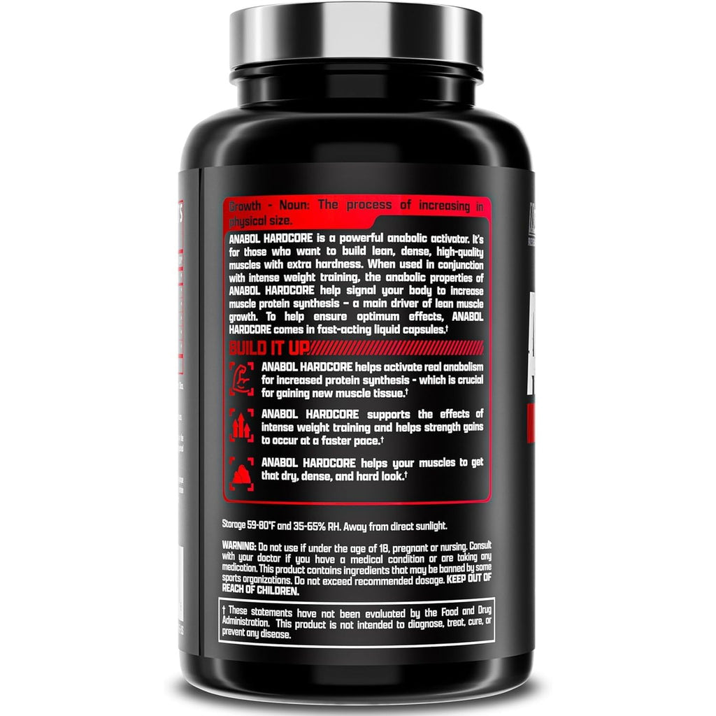 Nutrex Research Anabol Hardcore Anabolic Activator, Muscle Builder and Hardening Agent, 60 Pills Fast Acting Liquid Capsules - 1 Month Supply