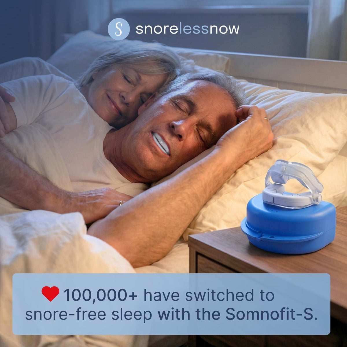 Somnofit-S Anti-Snore Mouth Guard by SnoreLessNow | Made in Switzerland | FDA Cleared | Most Comfortable Anti Snoring Mouthpiece | Sleep Tight Mouth Guard | Adjustable Snoring Solution for Men & Women