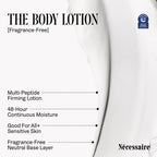 Buy now Nécessaire The Body Lotion Fragrance-Free - Multi-Peptide Moisturizer - Firming Body Lotion for Women + Men. 2.5% Niacinamide. Non-Comedogenic + Hypoallergenic for Sensitive Skin– 200 ml/6.8 fl oz at indiglob india