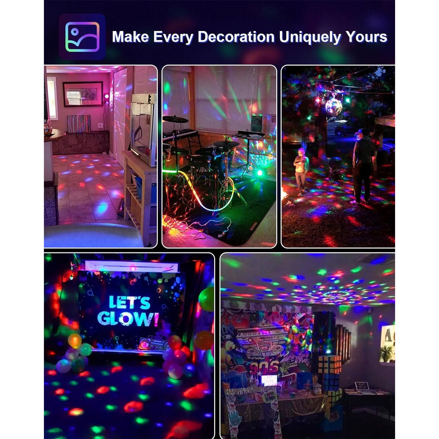 Buy now Luditek 2-Pack Sound Activated Party Lights with Remote Control, Disco Ball Light, DJ Strobe Lamp for Home Room Dance Party Supplies White Elephant Gifts Birthday Christmas Halloween Party Decorations at indiglob india