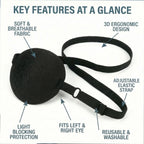 2 Pack Adjustable Medical Eye Patch, Reusable Amblyopia Eye Cover for Both Eyes