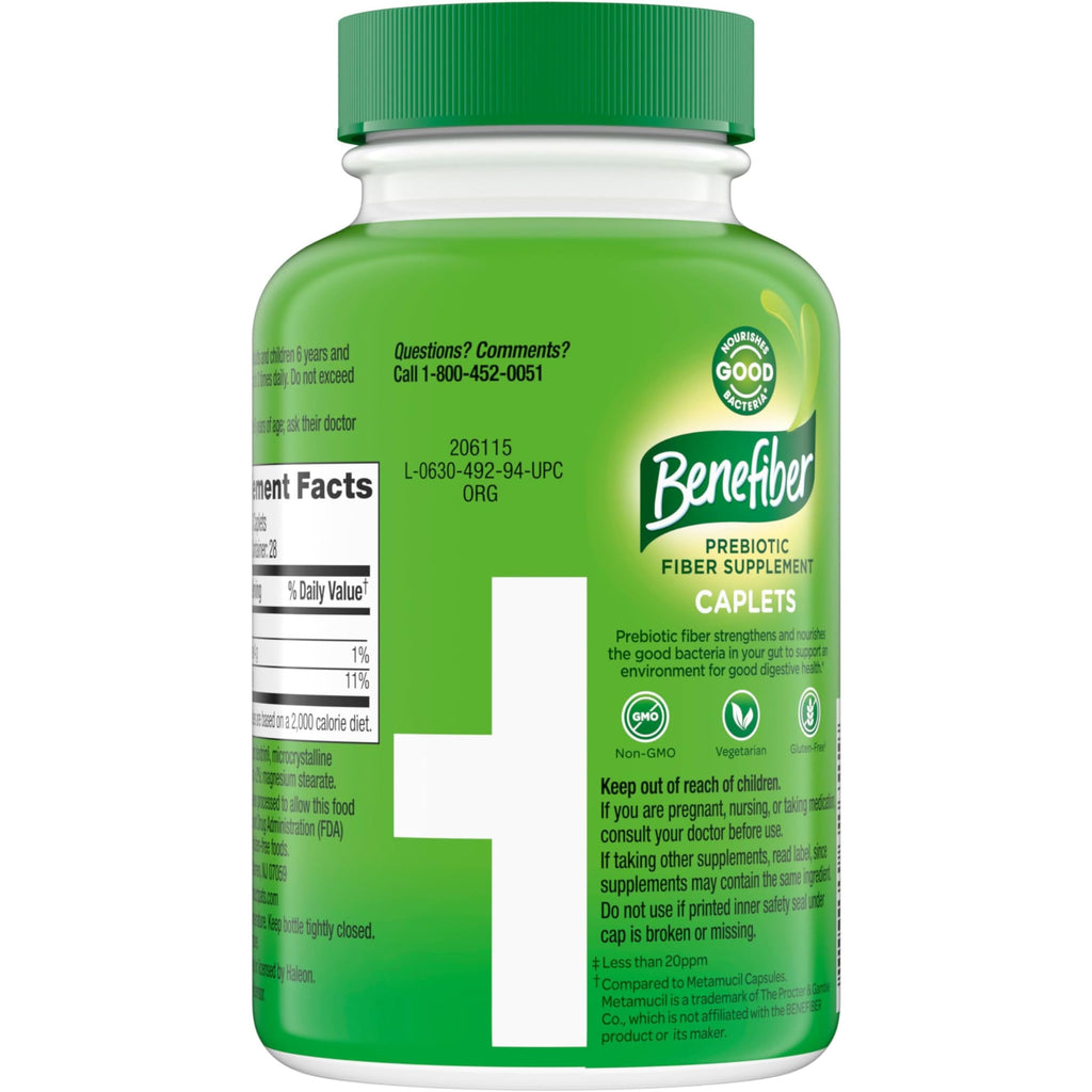 Benefiber Prebiotic Fiber Supplement Caplets, 84 count | Plant-based Prebiotic Fiber, Supports Gut Health by Nourishing Good Gut Bacteria, GLP-1 Support for Digestive Health