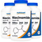 Nutricost Niacinamide (Vitamin B3) 500mg, 240 Capsules, Flush Free | Gluten-Free, GMO-Free